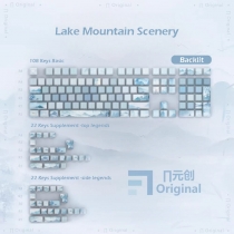 Lake Mountain Scenery 104+4 / 26 PBT Backlit Keycaps Set Cherry Profile for MX Switches Mechanical Gaming Keyboard